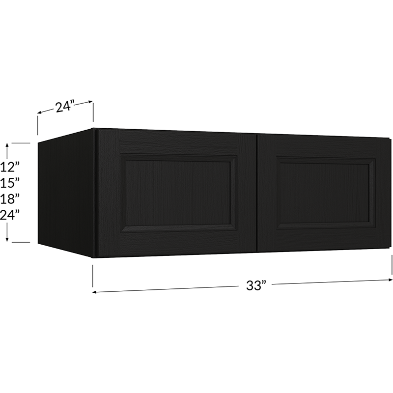 Wall Refrigerator Cabinet - 33W x 15H x 24D - 2 Doors