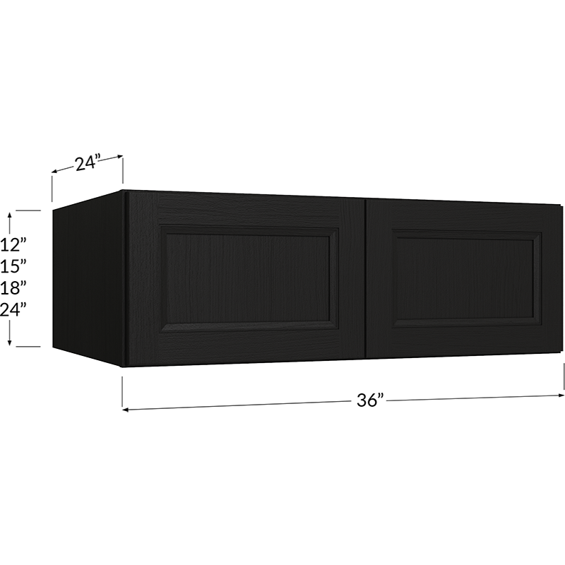 Wall Refrigerator Cabinet - 36W x 12H x 24D - 2 Doors