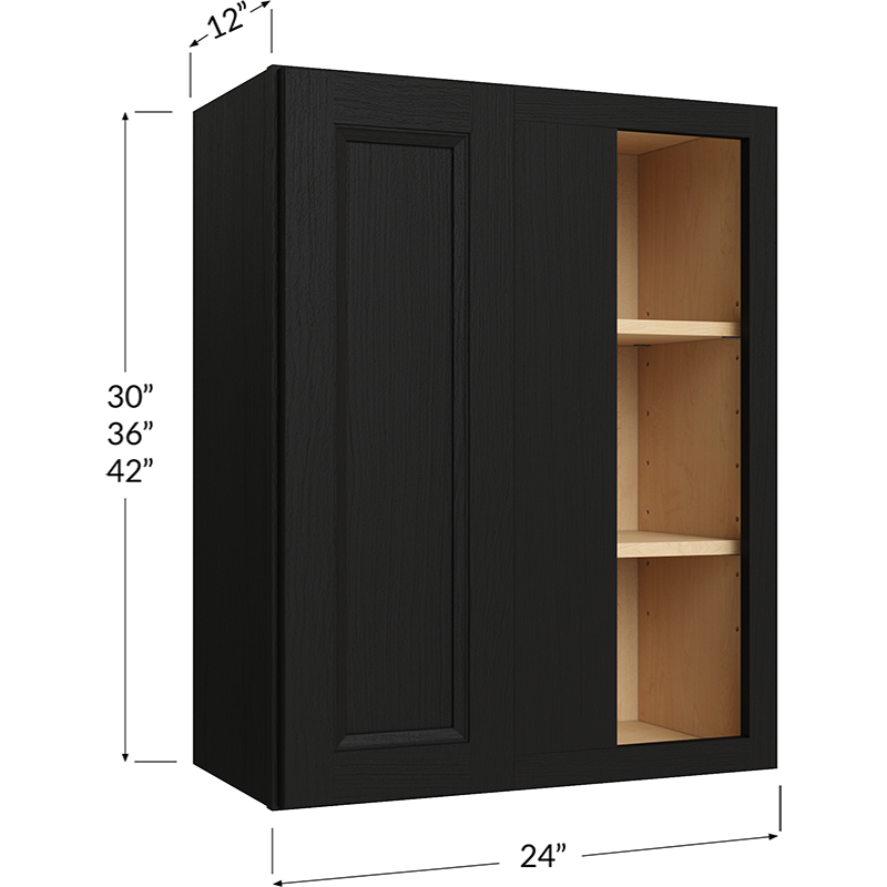 Wall Blind Corner Cabinet - 24W x 30H x 12D - 1 Door, 2 Shelves