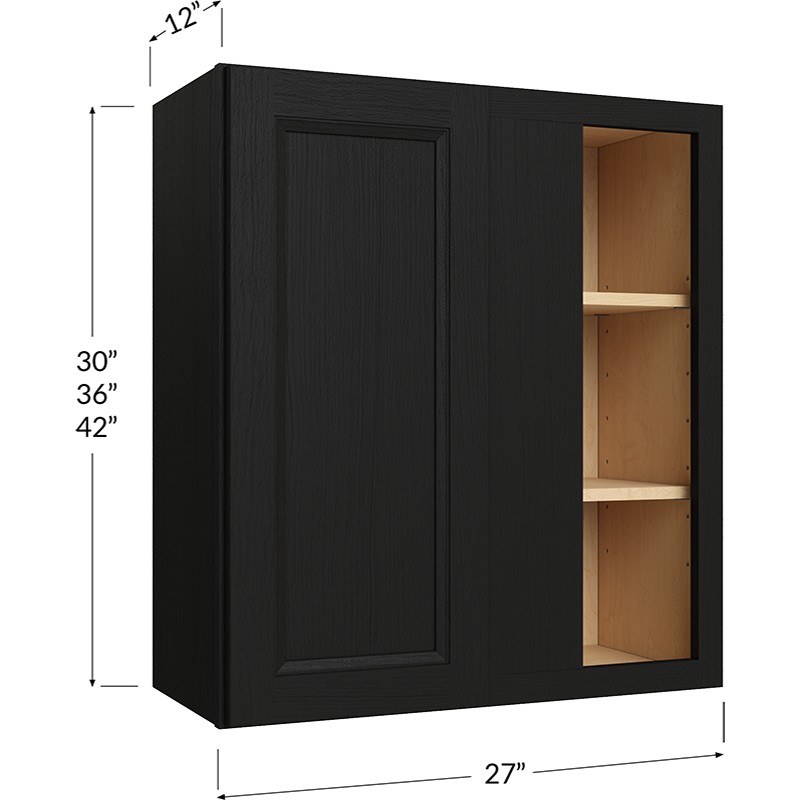 Wall Blind Corner Cabinet - 27W x 30H x 12D - 1 Door, 2 Shelves