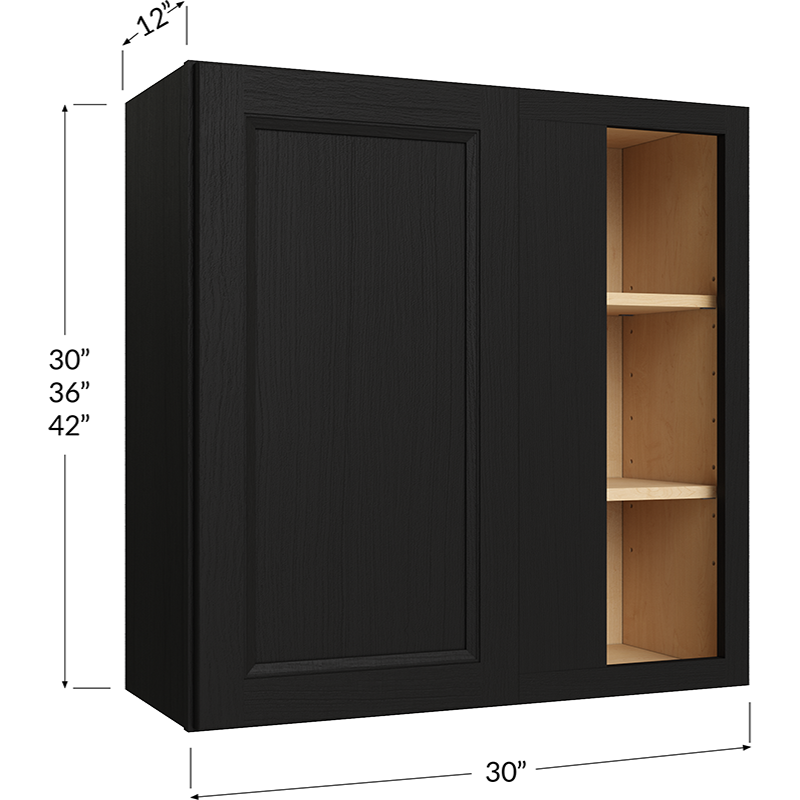 Wall Blind Corner Cabinet - 30W x 30H x 12D - 1 Door, 2 Shelves