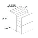 Two Drawer Base with Two Inner Drawers 12W X 24D X 30-1/4H