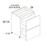 US Cabinet Depot Torino Dark Wood Two Drawer Base with Two Inner Drawers 12W X 24D X 30-1/4H