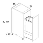 US Cabinet Depot Torino Dark Wood Full Height Door Base Kit with Single Trashcan 15W X 24D X 34-1/2H
