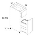 US Cabinet Depot Torino Dark Wood Single Door Single Drawer Base Kit with Single Trashcan Pullout 15W X 24D X 34-1/2H