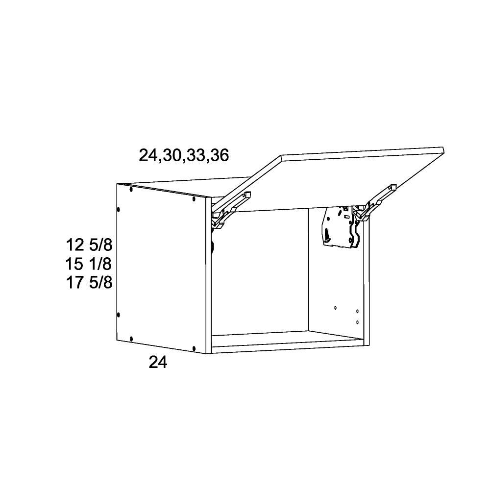 24 inch Deep Flip Up Wall Cabinet (BLUM) 24W X 24D X 18H
