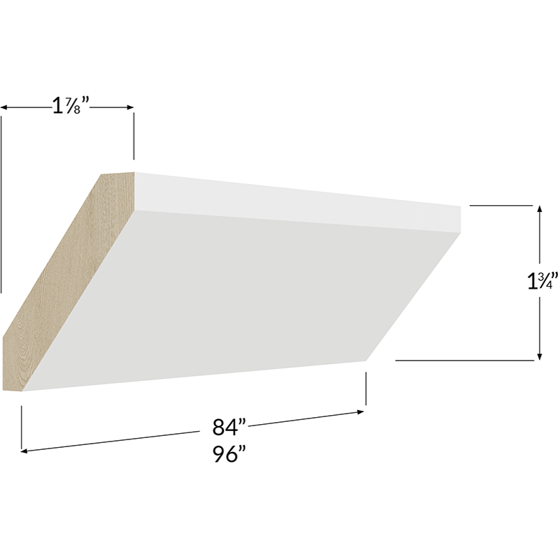 Angle Crown Moulding - 84W x 1-3/4H x 1-7/8D