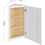 Angle Wall Cabinet - 12W x 30H x 12D - 1 Door, 2 Shelves (Cabinet Frame Width: 17")