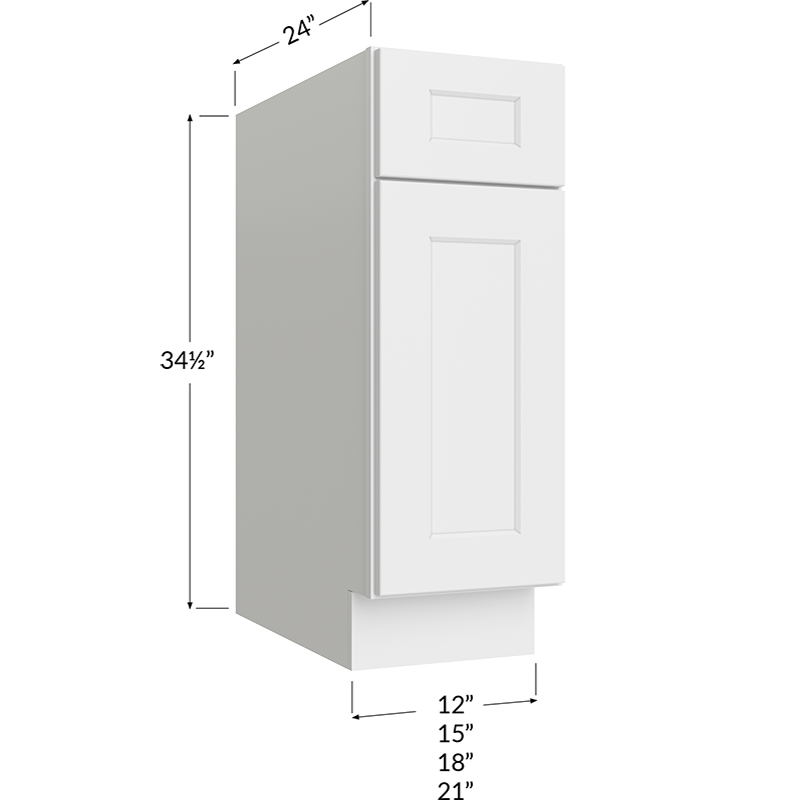 Base Cabinet - 21W x 34-1/2H x 24D - 1 Door, 1 Drawer, 1 Shelf