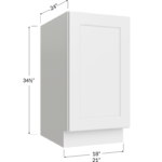 Full Height Door Base with Double Trashcan Pullout - 18W x 34-1/2H x 24D - 1 Door, 2 Trashcan Pullout