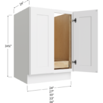 Full Height Door One Rollout Shelf Base Cabinet - 24W x 34-1/2H x 24D - 2 Doors, 1 Roll Out Shelf