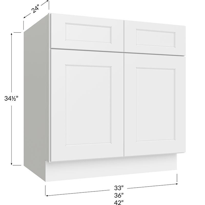 Base Cabinet - 42W x 34-1/2H x 24D 2 Doors, 1 Drawer, 1 Shelf