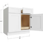 One Rollout Shelf Base Cabinet - 33W x 34-1/2H x 24D - 2 Doors, 2 Drawer, 1 Roll Out Shelf