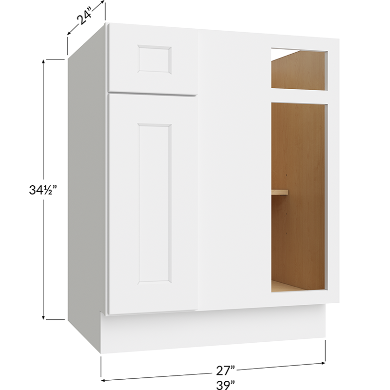 Blind Base Corner Cabinet - 27W x 34-1/2H x 24D - 1 Door, 1 Drawer, 1 Shelf