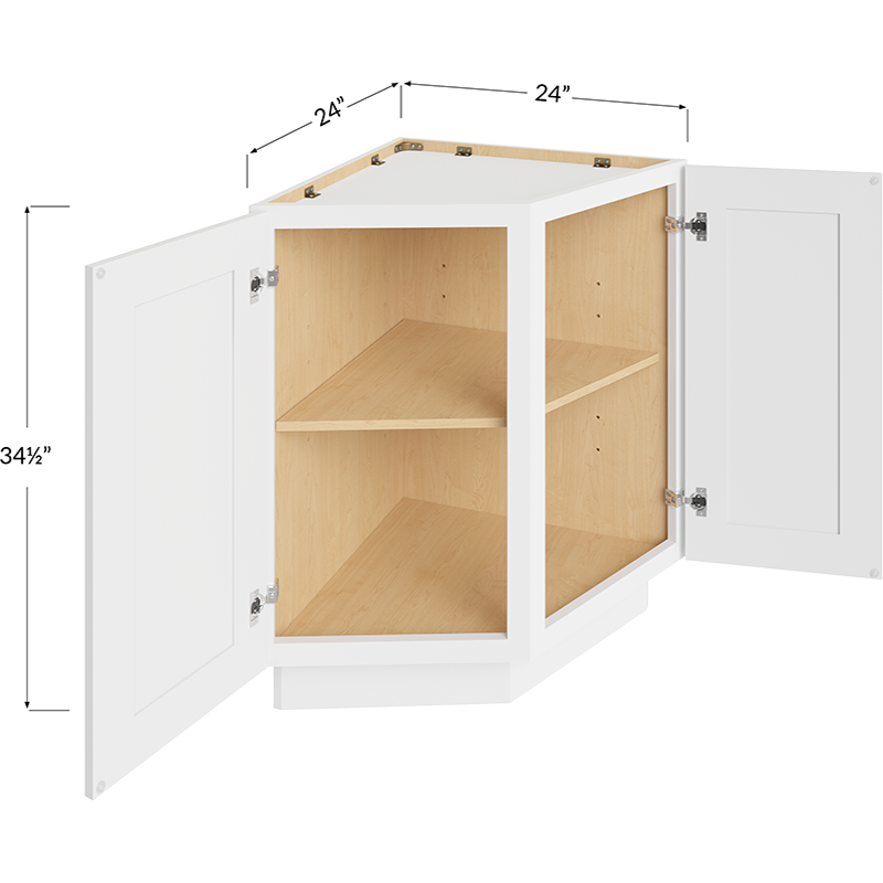 Base End Cabinet - 24W x 34-1/2H x 24D - 2 Doors, 2 Shelves
