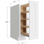 Base with Shelf Pullout - 9W x 34-1/2H x 24D - 1 Door, 1 Pull Out Shelf