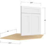 Diagonal Corner Sink - 42W x 34-1/2H x 23-1/4D