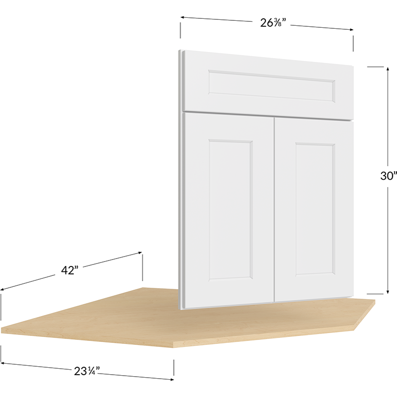 Diagonal Corner Sink - 42W x 34-1/2H x 23-1/4D