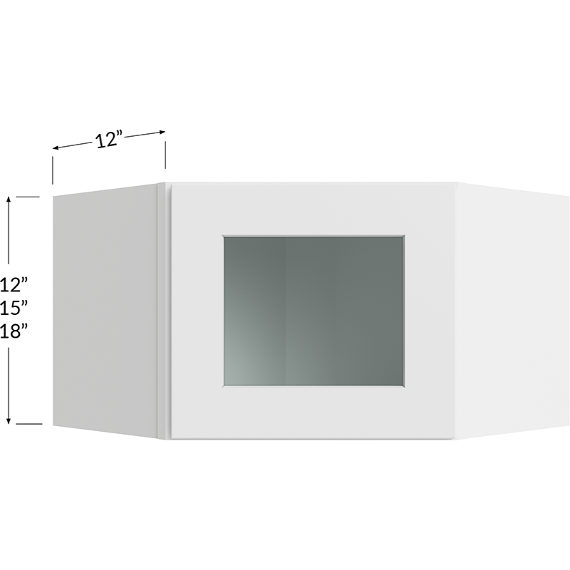 Stacker Wall Glass Door Cabinet with Finished Interior - 24W x 18H x 12D - 1 Door