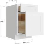 Two Drawer File Base Cabinet - 18W x 29-1/2H x 21D - 2 Drawers
