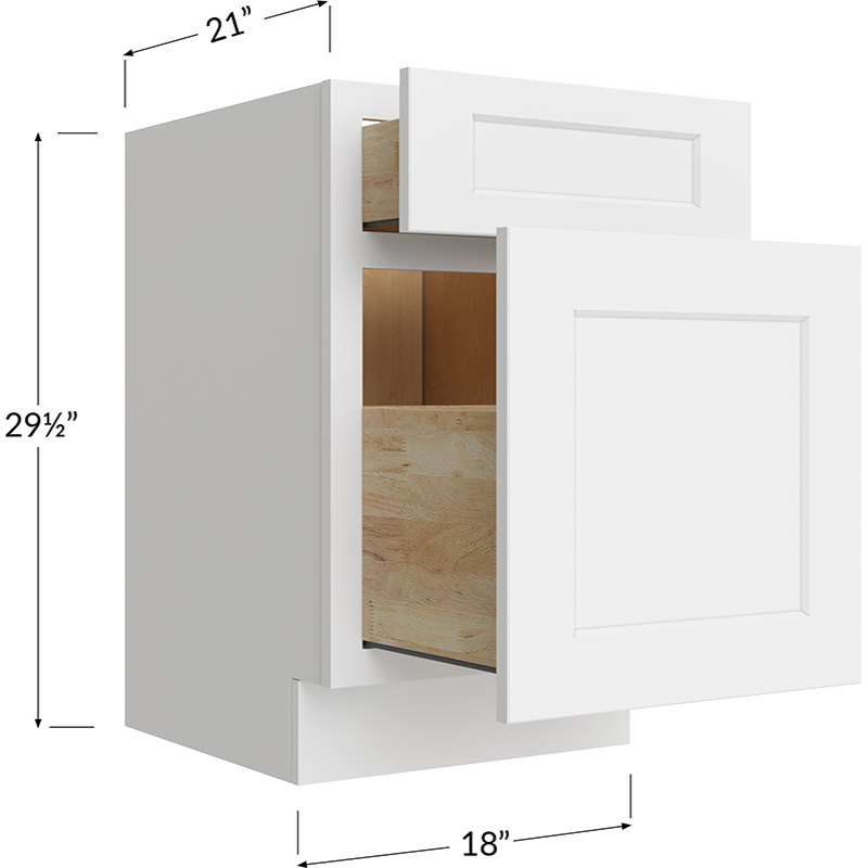 Two Drawer File Base Cabinet - 18W x 29-1/2H x 21D - 2 Drawers