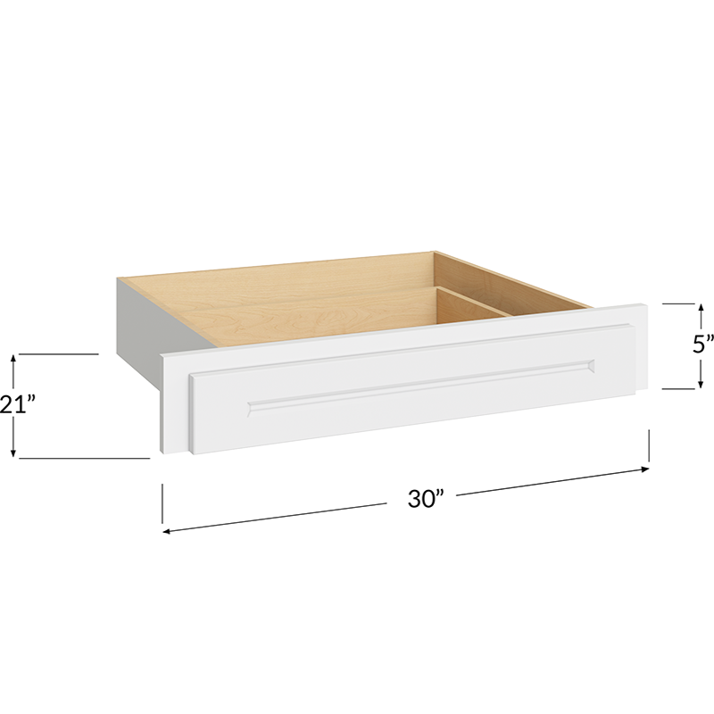 Desk Knee Drawer - 30W x 5H x 21D (Trimmable to 27W)