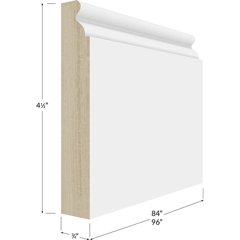 Traditional Furniture Base Moulding - 96W x 4-1/2H x 3/4D
