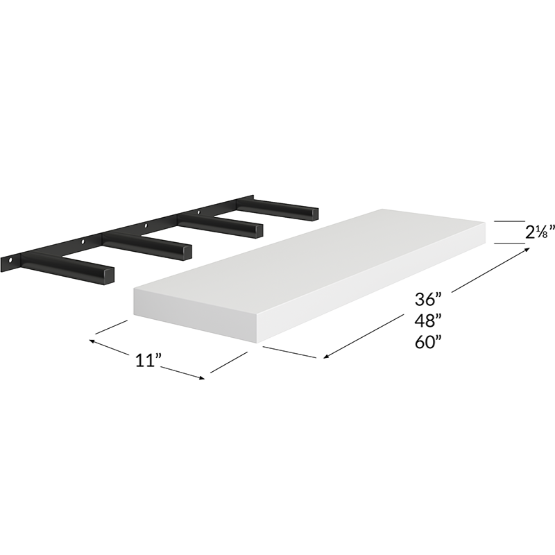 Floating Shelf - 36W x 2-1/8H x 11D