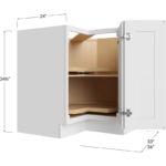 Base Easy Reach Cabinet with Two Lazy Susan Trays - 33W x 34-1/2H x 24D - 1 Door, 1 Shelf