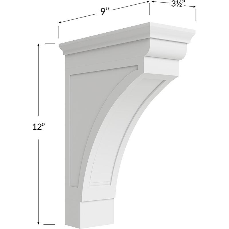 Modern Corbel - 3-1/2W x 12H x 9D