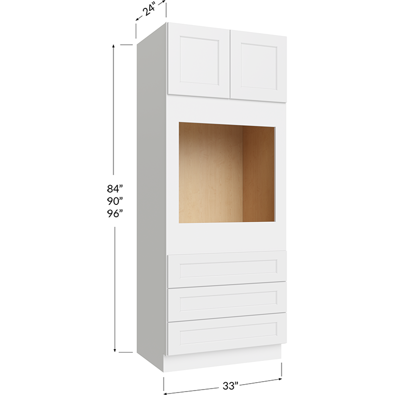 Universal Oven Cabinet - 33W x 90H x 24D - 2 Doors- 3 Drawers