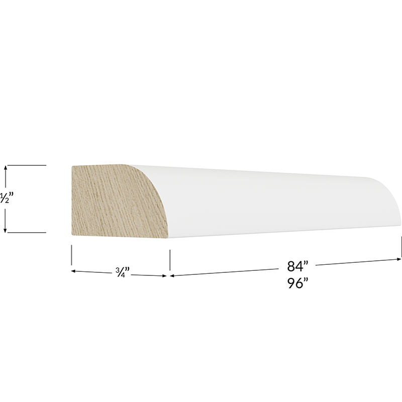 Shoe Moulding - 96W x 3/4H x 1/2D