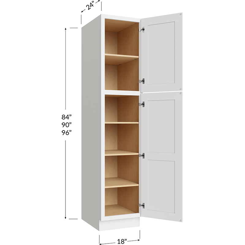 Utility Cabinet - 18W x 84H x 24D - 2 Doors, 4 Shelves