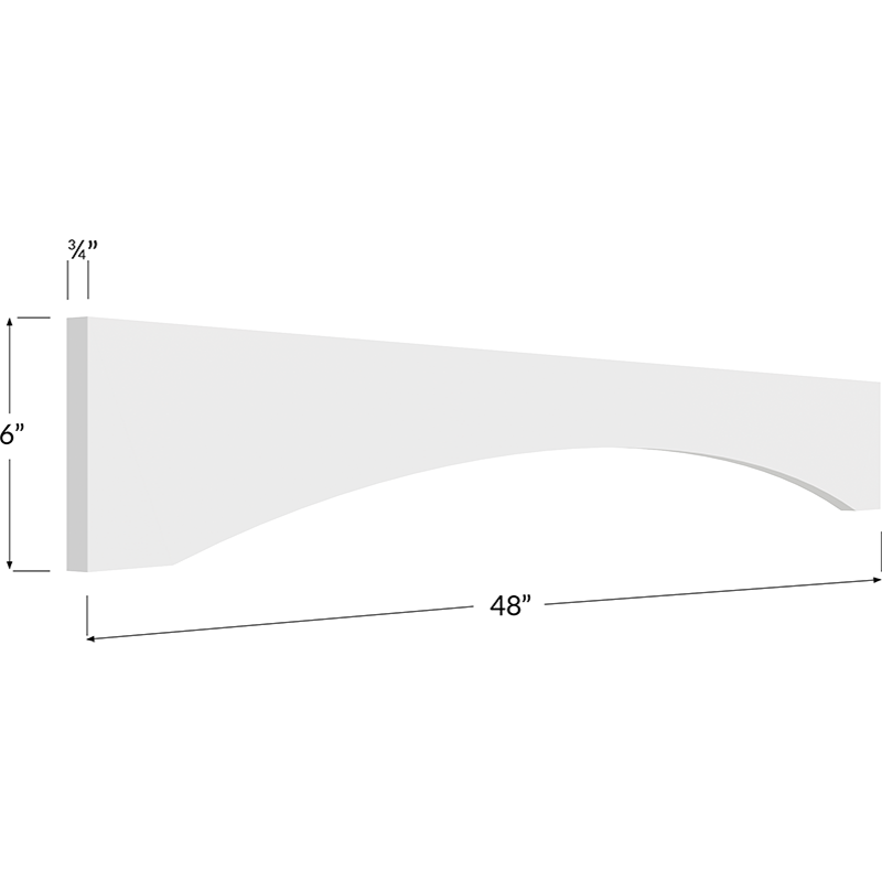 Shaker Valance - 48W x 6H x 3/4D