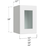 Stacker Wall Glass Door Cabinet with Finished Interior - 12W x 18H x 12D - 1 Door