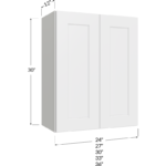 Wall Cabinet - 24W x 30H x 12D - 2 Doors, 2 Shelves