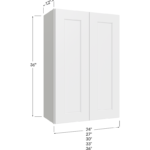 Wall Cabinet - 24W x 36H x 12D - 2 Doors, 2 Shelves