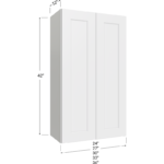 Wall Cabinet - 24W x 42H x 12D - 2 Doors, 3 Shelves