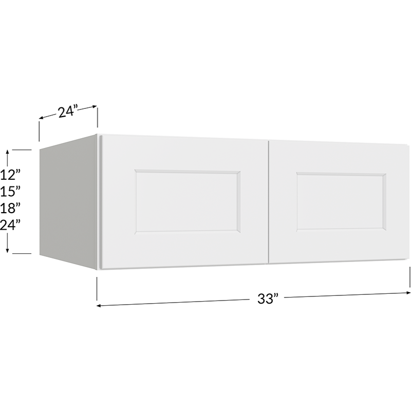 Wall Refrigerator Cabinet - 33W x 24H x 24D - 2 Doors, 1 Shelf