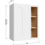 Wall Blind Corner Cabinet - 24W x 30H x 12D - 1 Door, 2 Shelves