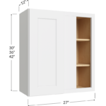 Wall Blind Corner Cabinet - 27W x 30H x 12D - 1 Door, 2 Shelves