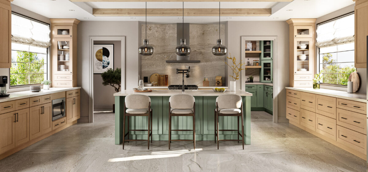 countertop green-kitchen-cabinets