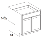 Base Cabinet Double Butt Doors, Single Drawer, One Half-Depth Shelf 27W x 34.5H x 24D (3919289)