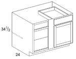 Base Corner Cabinet Single Door, Single Drawer 36W x 34.5H x 24D (3919301)
