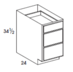 Base Cabinet Three Drawers 12W x 34.5H x 24 (3919283)