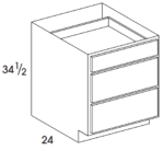 Base Cabinet Three Drawers 24W x 34.5H x 24D (3919279)