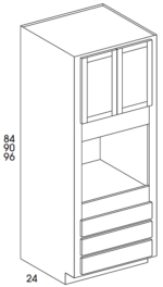 Oven Cabinet Double Butt Doors, Three Bottom Drawers 33W x 84H x 24D (3919407)