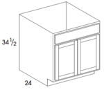 Sink Base Cabinet Double Butt Doors, Single False Drawer Panel 27W x 34.5H x 24D (3919307)