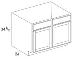 Sink Base Cabinet Double Doors with Center Stile, Two False Drawer Fronts 39W x 34.5H x 24D (3919303)