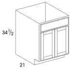 Vanity Sink Base Cabinet Double Butt Doors, One False Drawer Panel 24W x 34.5H x 21D (3919319)